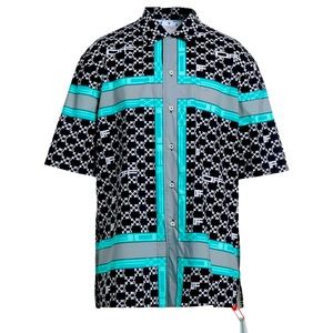 SOLD!!! Off-White men’s large monogram short sleeve bottom up